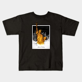 Gold Statue of Liberty Kids T-Shirt